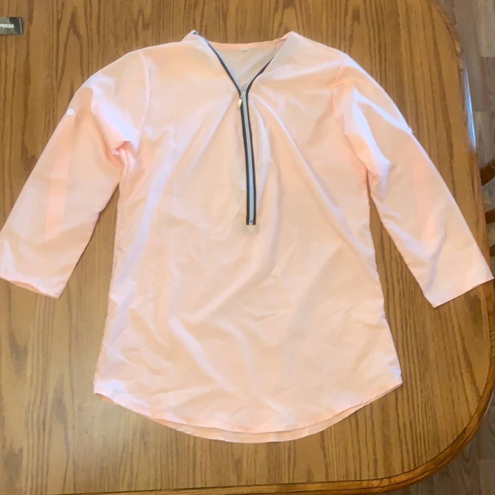 3/4 sleeve top with zipper